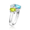 Ross-Simons 0.70 Carat Swiss Blue Topaz, .30 Carat Peridot and .10 Carat Aquamarine Ring With .10 ct. t.w. Lab-Grown Diamonds in Sterling Silver - 3 of 4