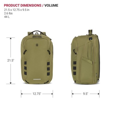 SWISSGEAR 45L Travel Backpack with RFID Blocking Pocket - Olive Branch — фото 7