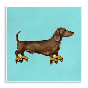 Stupell Industries Funny Dachshund On Roller Skates Wall Plaque Art - 1 of 4