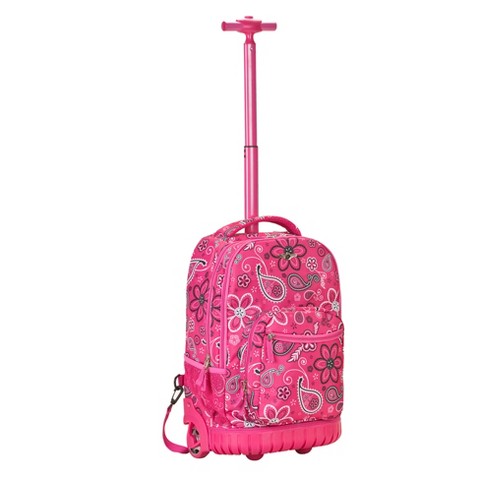 Rockland Rolling Duffel Bag, Pink Bandana, 22-Inch