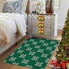 Christmas Area Rugs, Washable Non-Slip Christmas Pattern Snowflakes Carpet, Soft Low Pile Foldable Stain Resistant for Bedroom, Home - 4 of 4