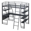 Whisen Stylish Design Full Size Metal Frame Loft Bed with Shelves and L-shaped Desk - 4 of 4