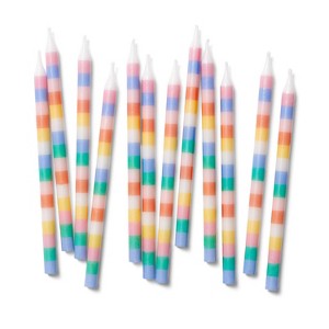 Rifle Paper Co. 12ct Birthday Striped Candle Set - 1 of 4