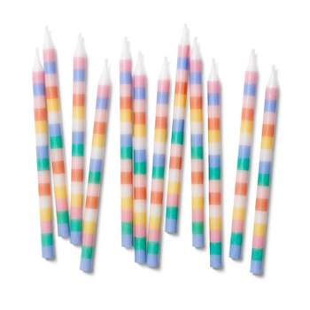Rifle Paper Co. 12ct Birthday Striped Candle Set