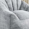 Angel Sar Faux Fur Gray Bean Bag Chairs for Adults with Armrests, Shell-Shaped Bean Bag Chairs for Kids with Stuffed High-Density Foam - 4 of 4