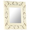 vidaXL Hand Carved Mirror White 19.7"x19.7" Solid Mango Wood - 2 of 4