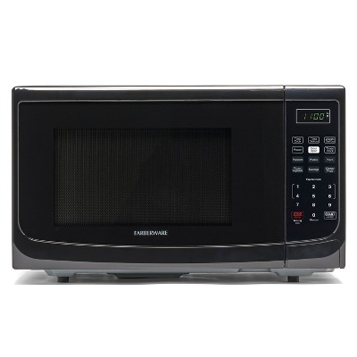 Farberware 1000-Watt 1.1 Cu. Ft. Countertop Microwave Oven With LED Lighting and Child Lock, Retro Black
