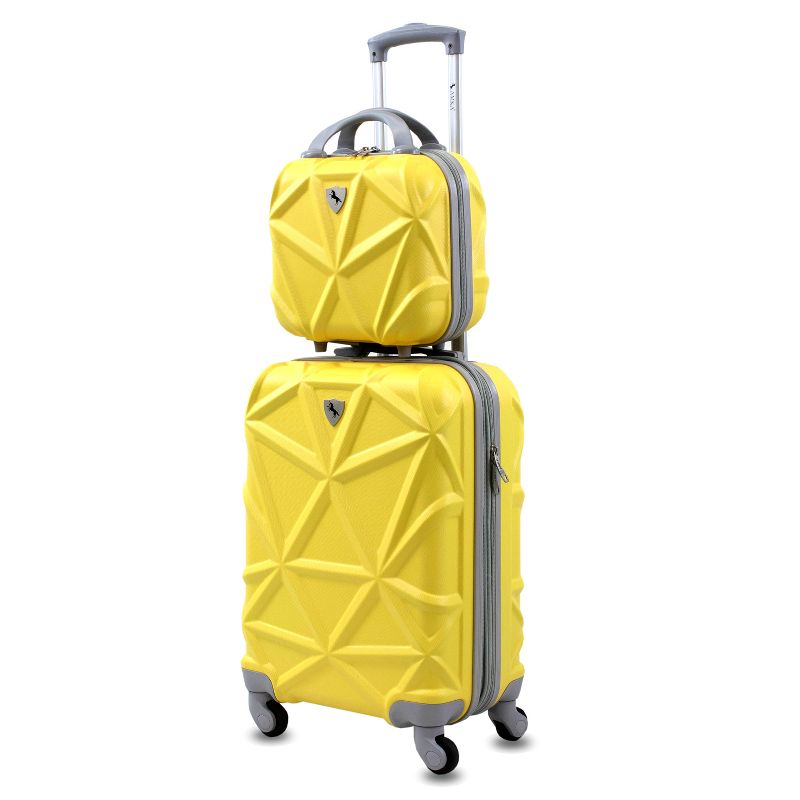 AMKA Gem 2-Piece Carry-On Spinner Weekender Bag Luggage Sets, 1 of 9