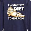 Boys' - Garfield - Start My Diet Tomorrow Long Sleeve Graphic T-Shirt - 2 of 4