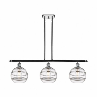 Rochester - 3 Light Stem Hung Island In Industrial Style-10.38 Inches Tall and 36 Inches Wide