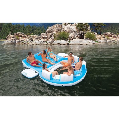 Details about   Inflatable Floating Island Tube Raft 4 Person Lake River Pool Water Green Blue 