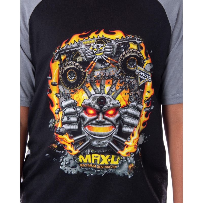 Monster Jam Boys' MAX-D Monster Truck 2 PC Shirt And Shorts Pajama Set, 2 of 6