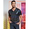 Clearlove Shirts Shiny Sequins Short Sleeve Party Polo Shirt Hipster Nightclub Prom Costume T-Shirt Men's 70s - 4 of 4