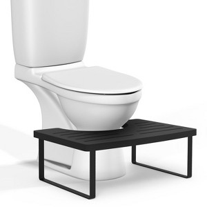NewHome"Wooden Metal Potty Stool for Adults & Children, 6.69in Height, Anti-Slip, Rustproof, Black"Black - 1 of 4