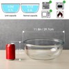 Itopfox 6 Quart Large Glass Mixing Bowl, Clear Salad Serving Bowl for Kitchen, Microwave and Oven Safe, Durable Borosilicate Glass - 2 of 4