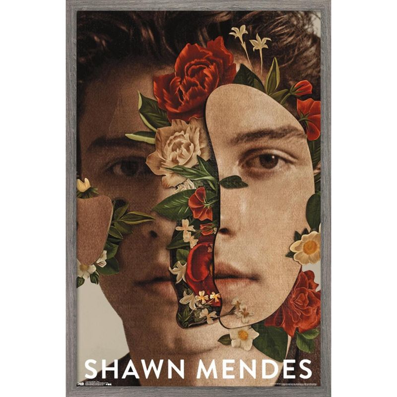 Trends International Shawn Mendes - Floral Framed Wall Poster Prints, 1 of 7