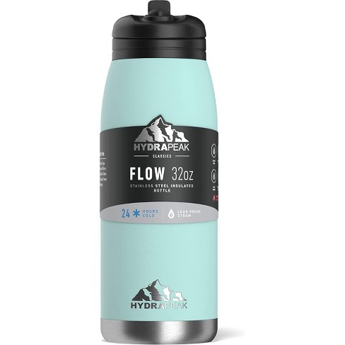 Hydrapeak Flow 32oz Insulated Water Bottle With Straw Lid Aqua
