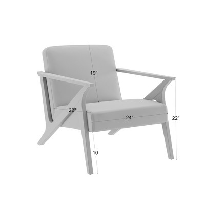 Lagoon Blue Mid-Century Modern Wood Recliner Chair
