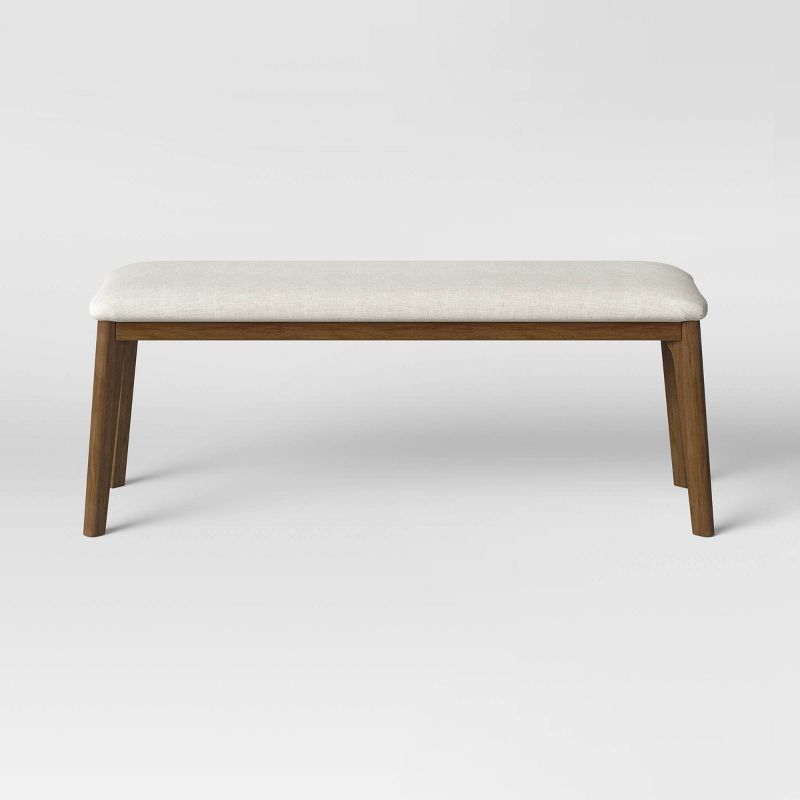 Astrid Mid-Century Dining Bench with Upholstered Seat Walnut - Threshold&#8482;, 4 of 9