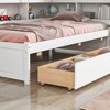 Twin Size Bed With L-shaped Bookcases, Pine Wood Platform Bed Frame With 2 Storage Drawers For Bedroom, No Spring Box Needed - 3 of 4