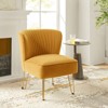 Upholstery Velvet Side Chair with Tufted Back Contemporary and Classic Armless Accent Chair with Metal Base | Karat Home - 2 of 4