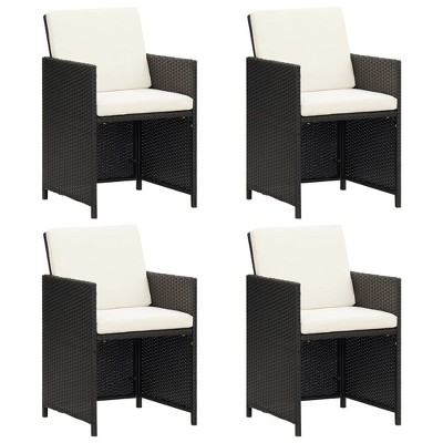 VidaXL Patio Chairs 4 pcs Poly Rattan Black