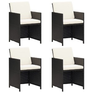 vidaXL Garden Chair Set of 4 Black - 1 of 4