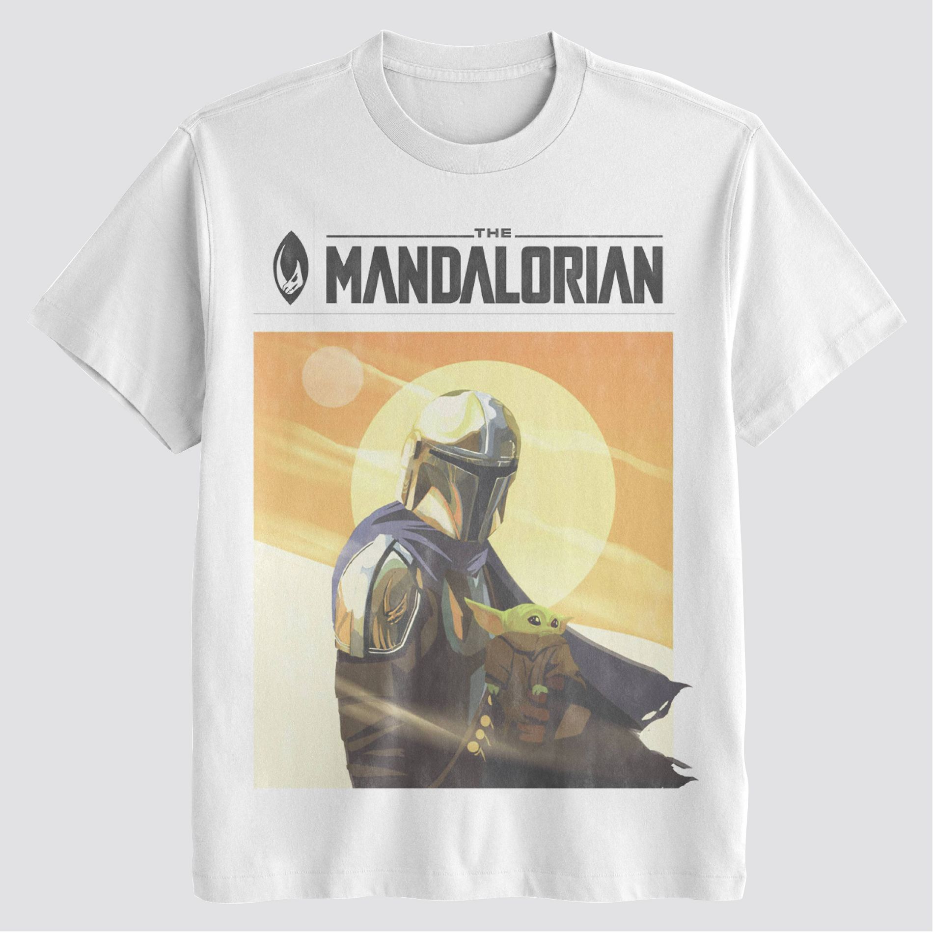 Men's Star Wars: The Mandalorian Short Sleeve Grogu Poster Graphic T-Shirt - White