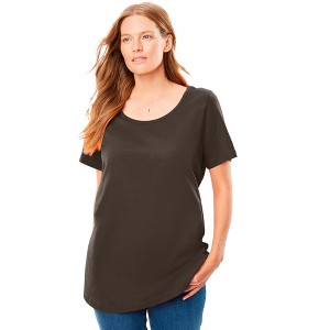 Woman Within Perfect Short-Sleeve Scoopneck Tee - 1 of 4
