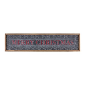 Elegant Holiday Merry Christmas Wall Sign – 8"H – Metal & Wood – Black, Red, White – By Melrose - 1 of 3