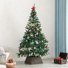 Gardenised Foldable Christmas Tree Skirt Collar Basket, Ring Base Stand Cover, Rattan Plastic - image 4 of 4