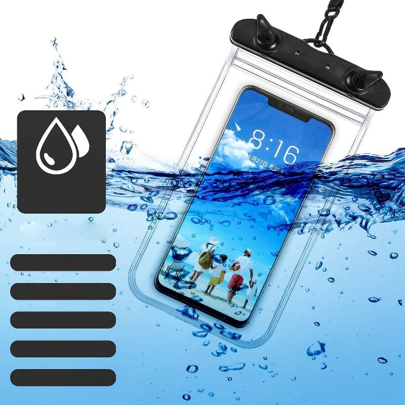Link Waterproof Cell Phone Bag Up to 10.5" Underwater Dry Bag  IPX8 Fits iPhone 13 Pro Max/12/11/XR/X, Galaxy S22/S21, Note 20, Pixel/OnePlus & More Great For Showers, Vacations or Swimming, 2 of 6