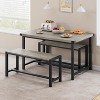 GOCAPTAIN 3-Piece Dining Table Set for 4, Rectangular Kitchen Table with 2 Benches, Small Dining Table Set for Kitchens, Apartments, and Small Spaces - 3 of 4