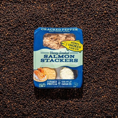 Honey Smoked Fish Co. Salmon Stackers Cracked Pepper - 3oz