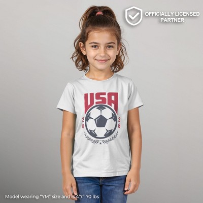 LOST GODS Girls Lost Gods USA Soccer Ball 2026 T Shirt - White - Large — фото 2