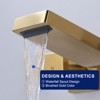 WOWOW Modern Double Handle Wall Mounted Bathroom Faucet with Waterfall Spout - 3 of 4