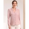 Allegra K Women's Elegant V Neck Work Office Button Up Shirt - 2 of 4
