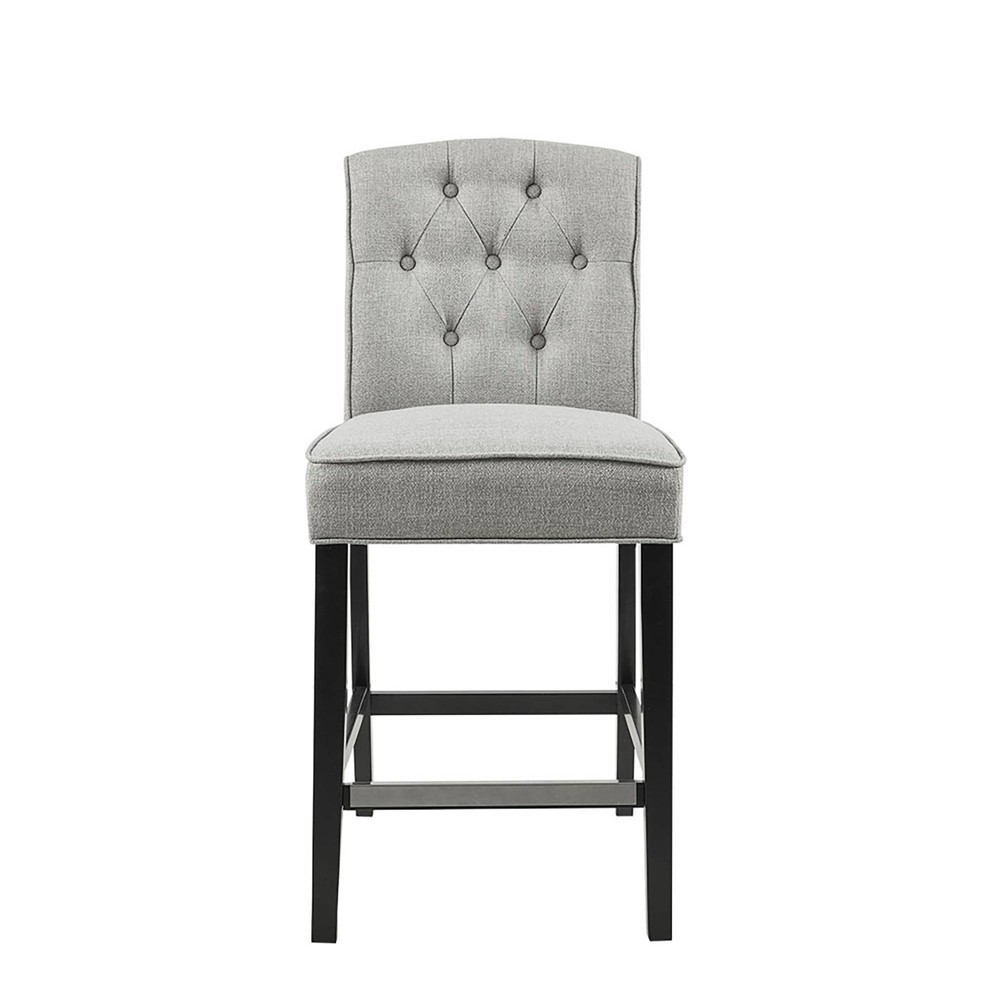 Photos - Chair Khloe Tufted Counter Height Barstool Light Gray - Madison Park