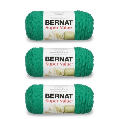 Bernat Super Value Black Yarn - 3 Pack of 198g/7oz - Acrylic - 4 Medium  (Worsted) - 426 Yards - Knitting/Crochet