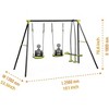 JUJABU Interesting Triple Children Metal Safe Swing Set for Outdoor Playground and Age 3+ - 3 of 4