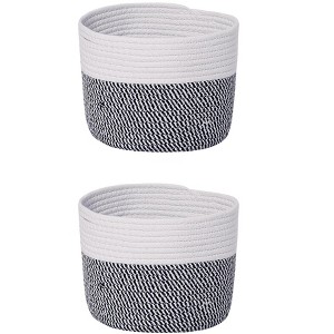 REGALWOVEN Handcrafted Odorless Cotton Rope Breathable Portable Storage Basket 2 Pcs - 1 of 4