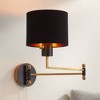 Possini Euro Design Possini Euro Rumi 13 1/4"H Gold and Black Swing-Arm Plug-In Wall Lamp - 2 of 4