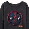 Women's - Marvel - Deadpool & Wolverine Scratch Logo Lightweight French Terry Wide Neck Long Sleeve Graphic Shirt - 2 of 4