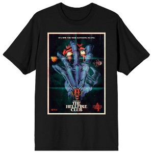 Stranger Things Chapter 1 Poster Design With Hellfire Club Men’s Black Short Sleeve Tee - 1 of 4