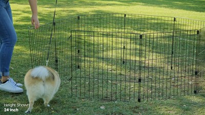 IRIS USA 36" Black Metal 8-Panel Pet Playpen