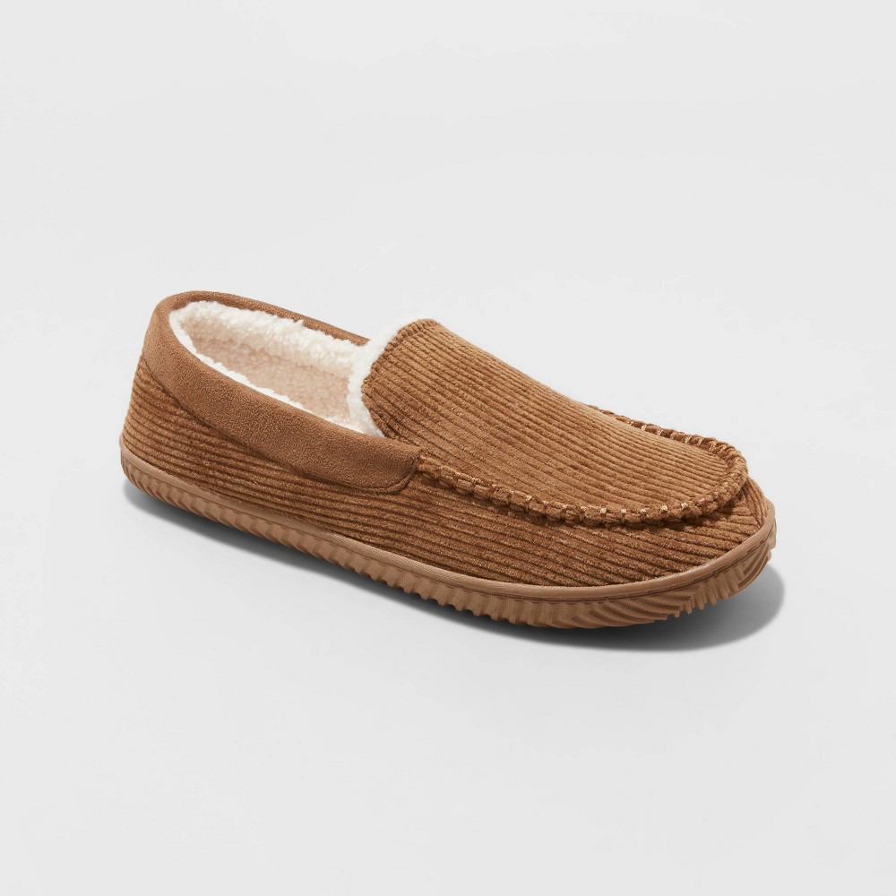 Men's Arlo Moccasin Slippers - Goodfellow & Co Chestnut Size 7/8 Brown