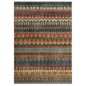 Washable Vintage Printed Rug Non Slip Low Pile Rug Soft Throw Floor Cover Foldable Indoor Carpet for Living Room Bedroom,Multicolor/9'x12' - 1 of 4