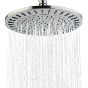 BRIGHT SHOWERS 9" Rain Shower Head, High Pressure Waterfall with Adjustable Angle, Anti-clogging Silicone Nozzles, Luxury Overhead Shower for Bathroom - 1 of 4