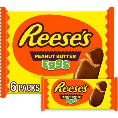 Reese's Milk Chocolate Peanut Butter Eggs Easter Candy Basket Stuffers - 7.2oz/6ct