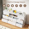 Furnulem 9 Drawer Dresser 55” Long TV Stand for Bedroom Entertainment Center with Power Outlet & LED Light for 55"-65" TV with Fabric Storage Drawers - 3 of 4